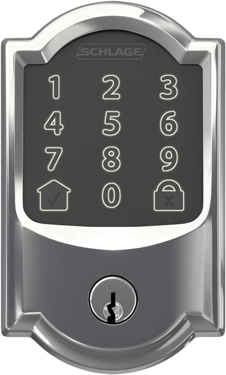 GOURE Encode Smart Wi-Fi Deadbolt with Century Trim in Matte Black