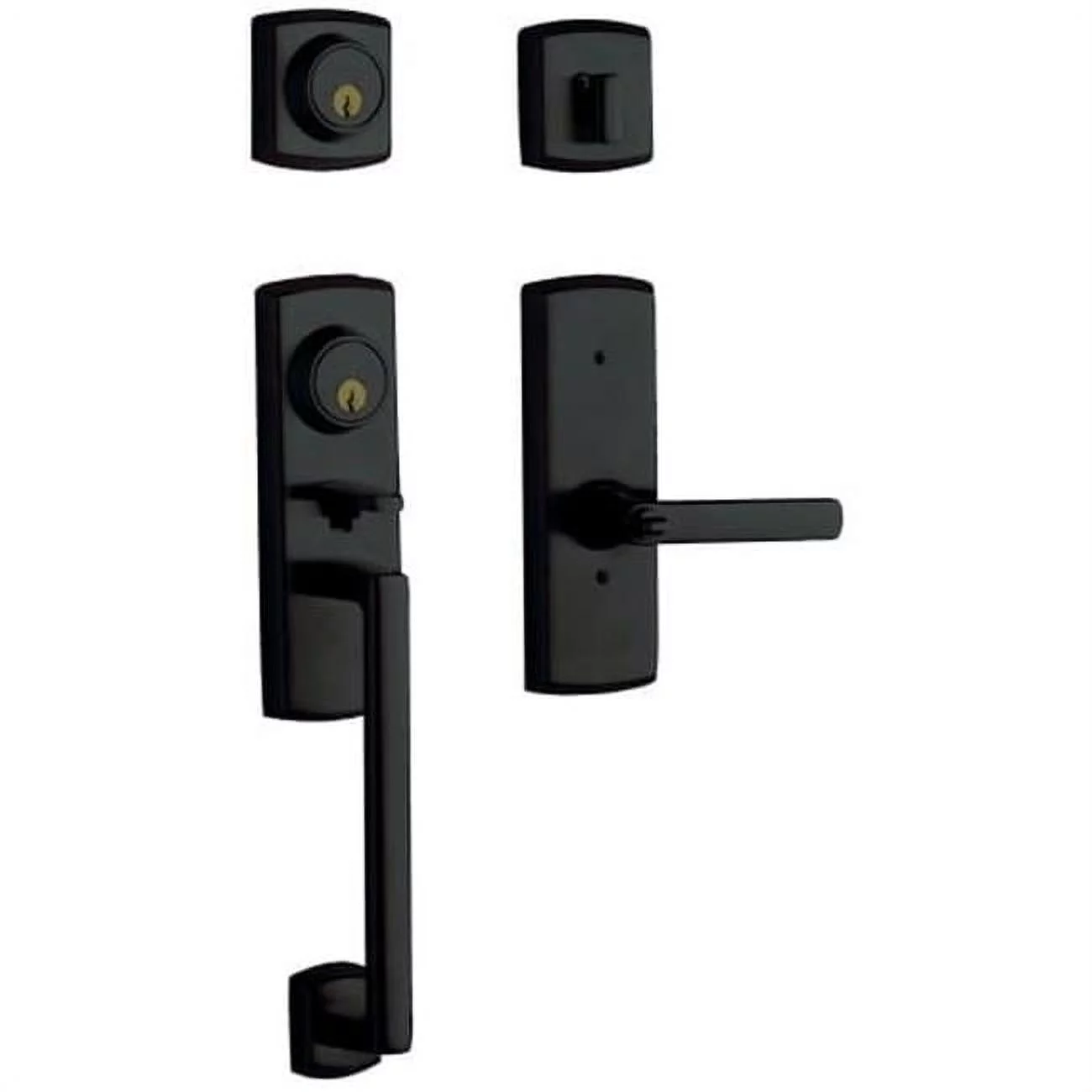 Baldwin 853851902LH Soho Two Point Left Handed Single Cylinder Sectional Handleset, Satin Black
