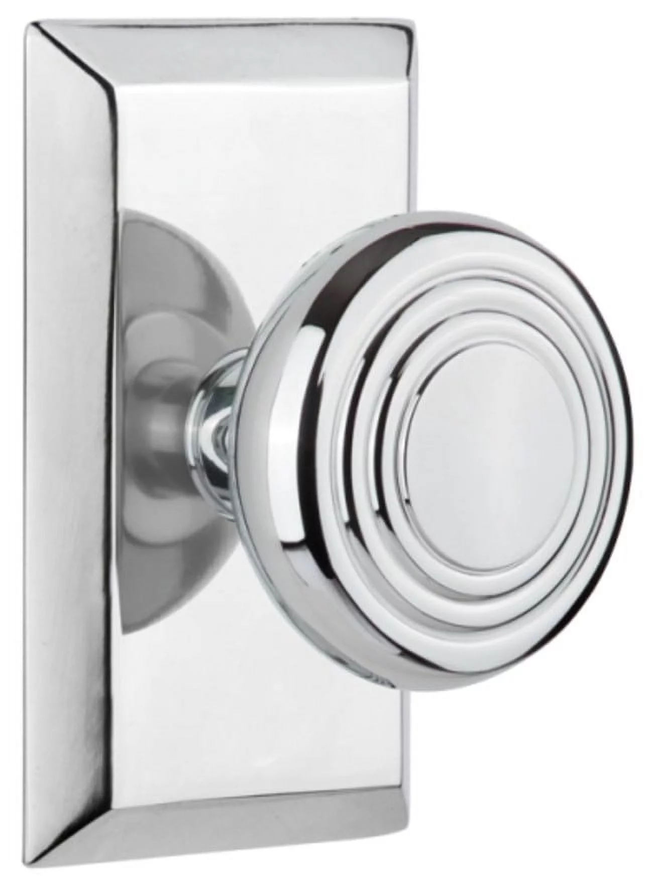 Nostalgic Warehouse Studec_Prv_234_Nk Deco Solid Brass Privacy Door Knob Set - Chrome