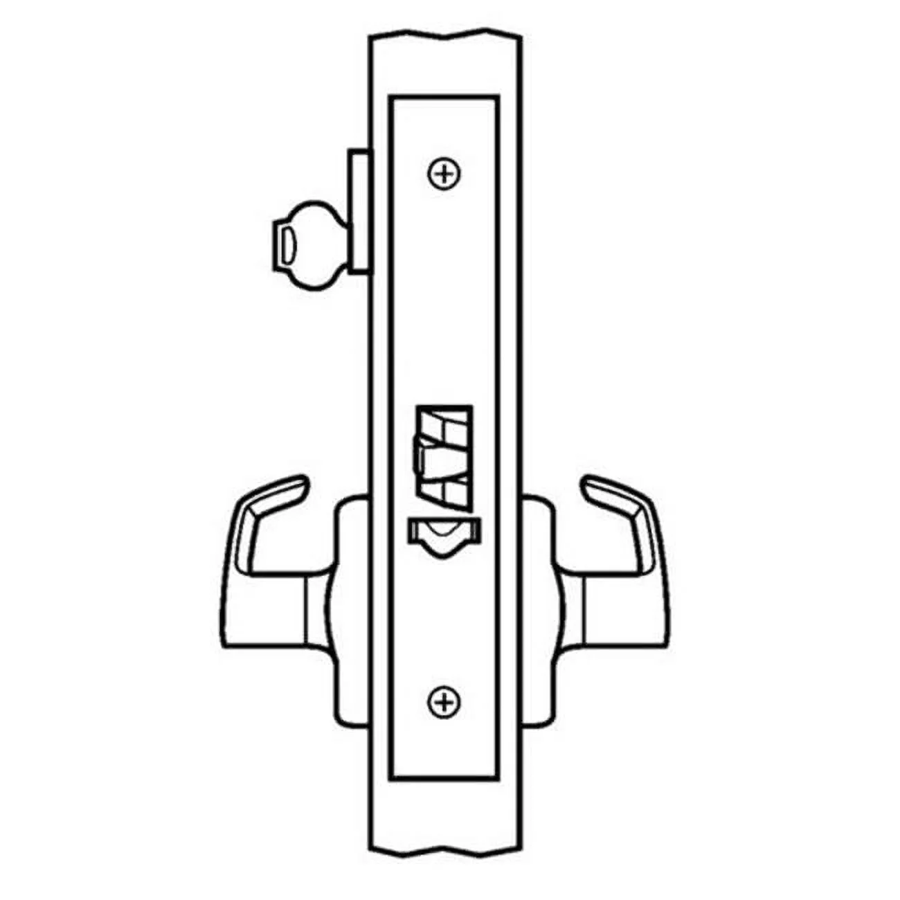 Single Cylinder Classroom Mortise Lock with Newport Lever & M Escutcheon Less Cylinder, Satin Stainless Steel