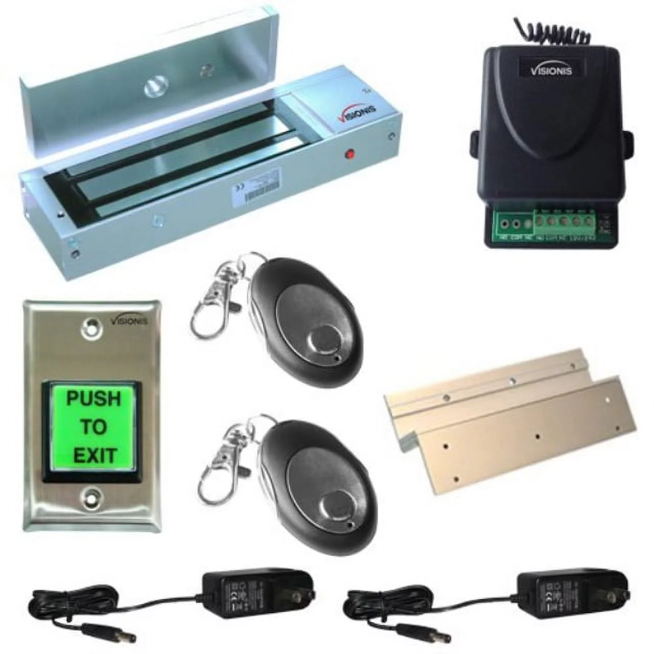 fpc-5019-vs one door access control visionis inswinging door 1200lbs electromagnetic lock kit with wireless receiver and remote kit