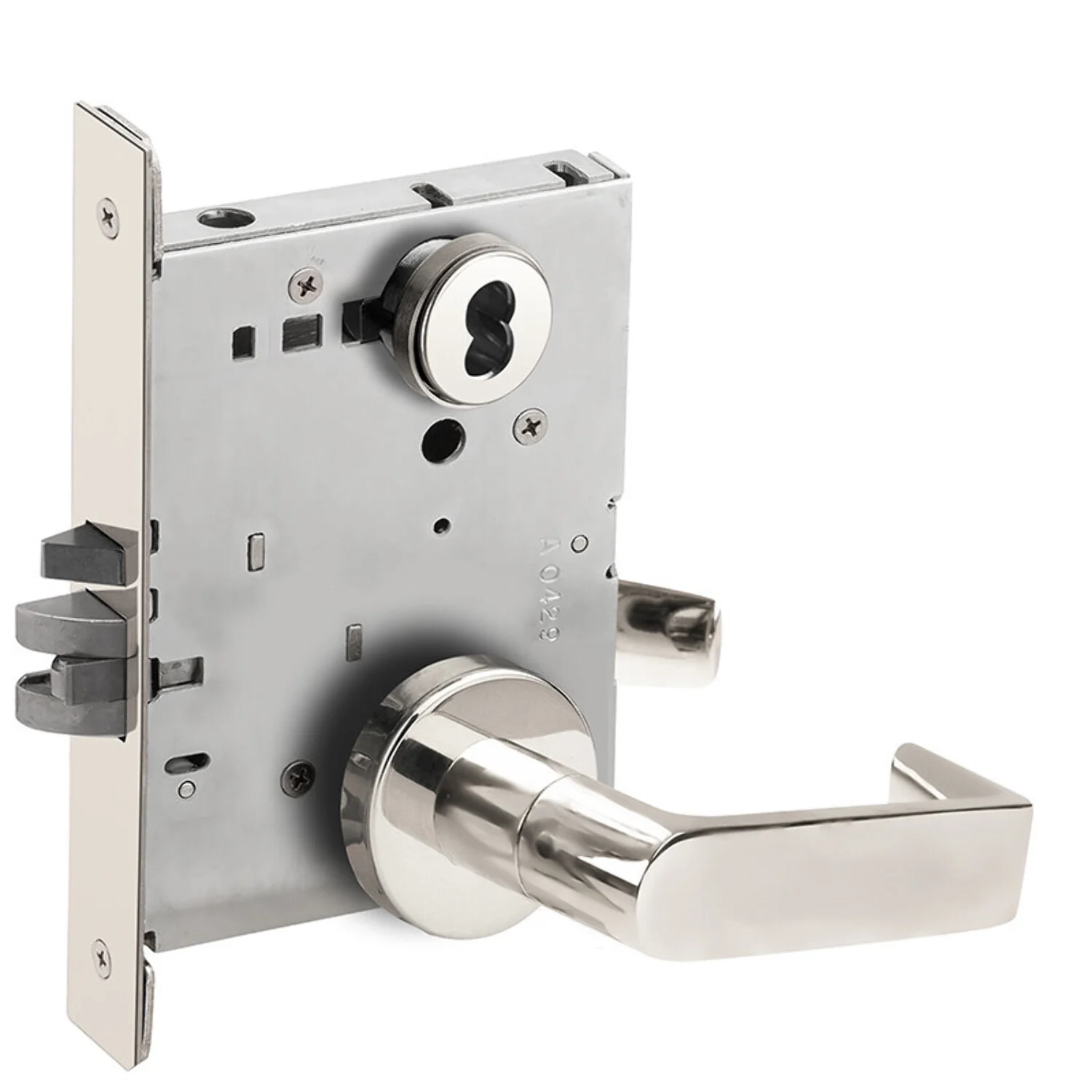 Schlage L9080J 06A 625 Grade 1 Storeroom Mortise Lock Schlage FSIC Less Core 06 Lever A Rose Bright Chrome Finish Field Reversible