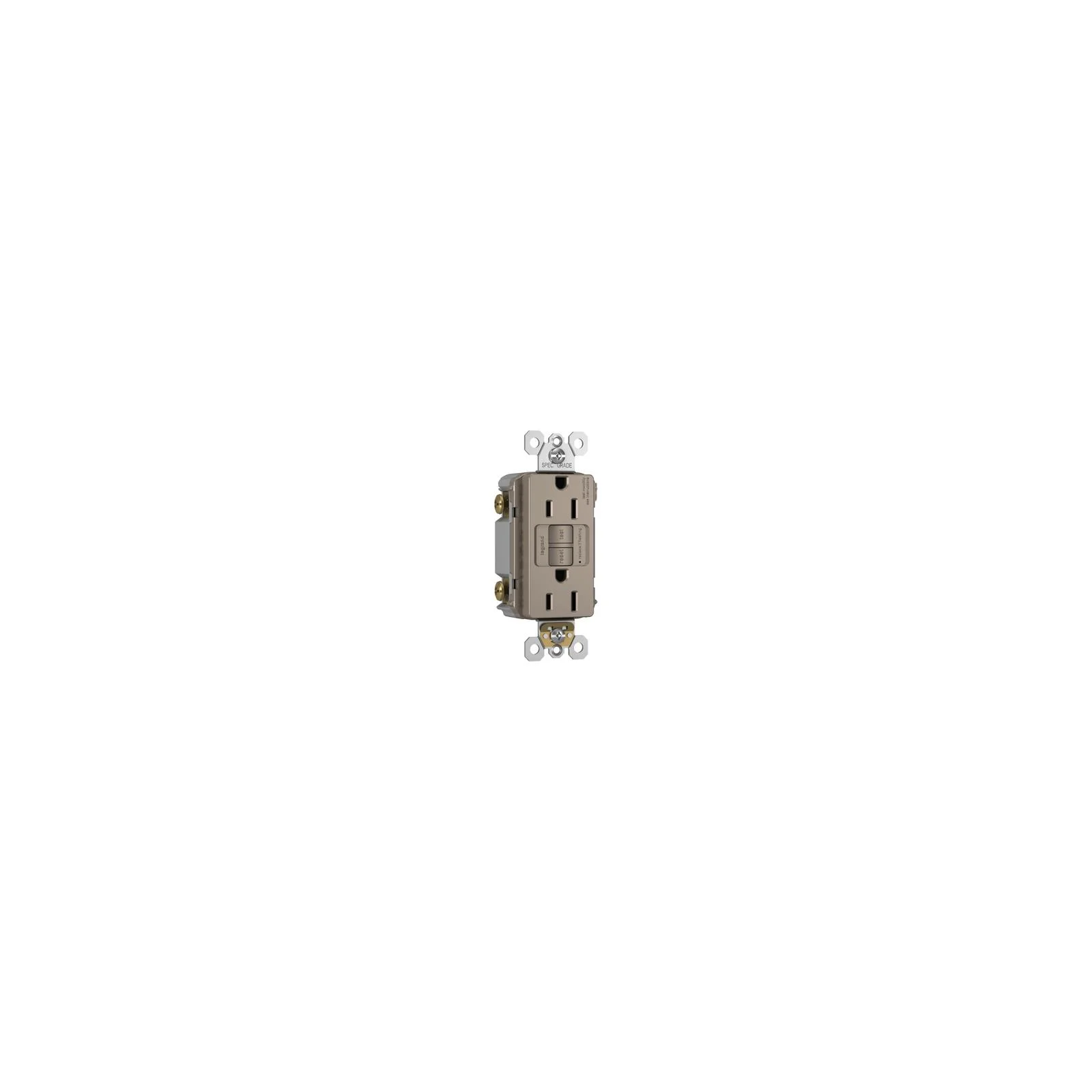 Legrand 1597TRNICC4 Pass & Seymour GFCI Receptacle, Self Testing, 15A, Nicekl Finish - Quantity 1