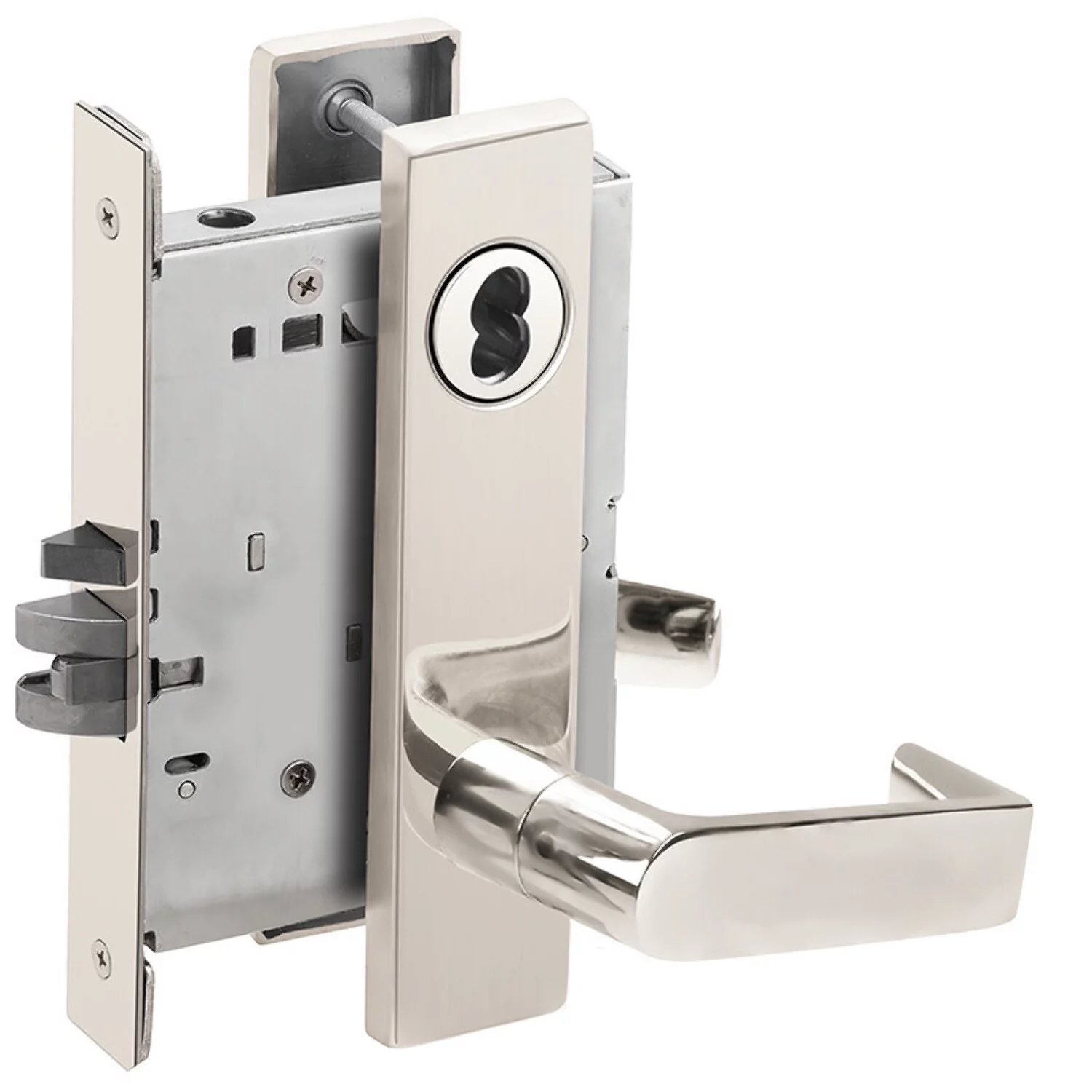 Schlage L9070J 06L 625 Grade 1 Classroom Mortise Lock Schlage FSIC Less Core 06 Lever L Escutcheon Bright Chrome Finish Field Reversible