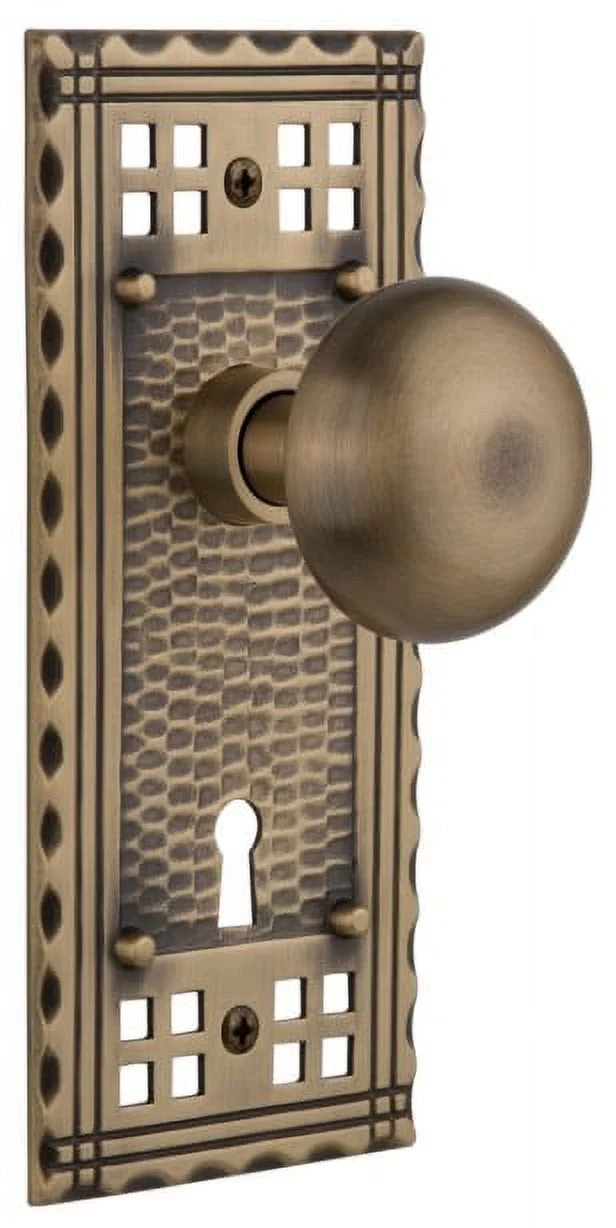 Nostalgic Warehouse Cranyk_Sd_Kh New York Solid Brass Single Dummy Door Knob - Brass