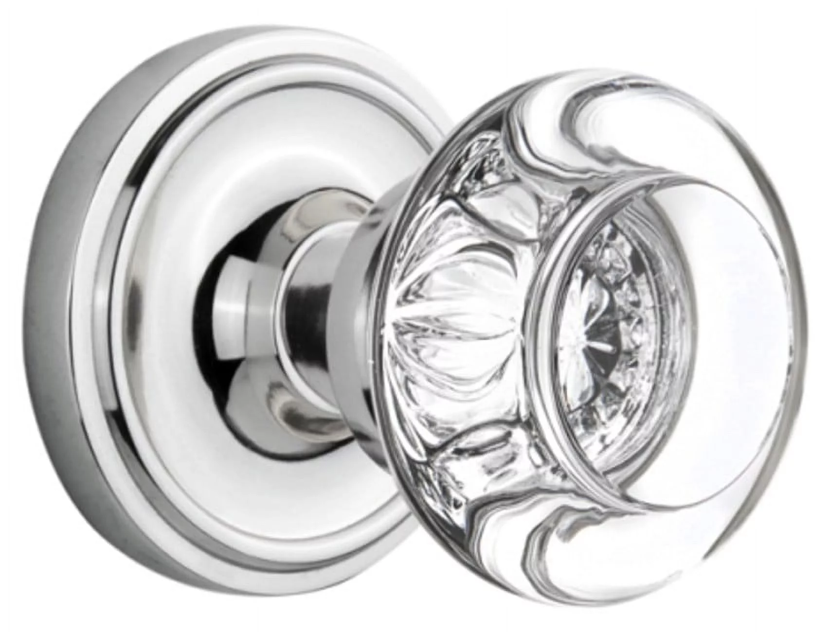 Nostalgic Warehouse Clarcc_Prv_238_Nk Round Clear Crystal Privacy Door Knob Set - Chrome
