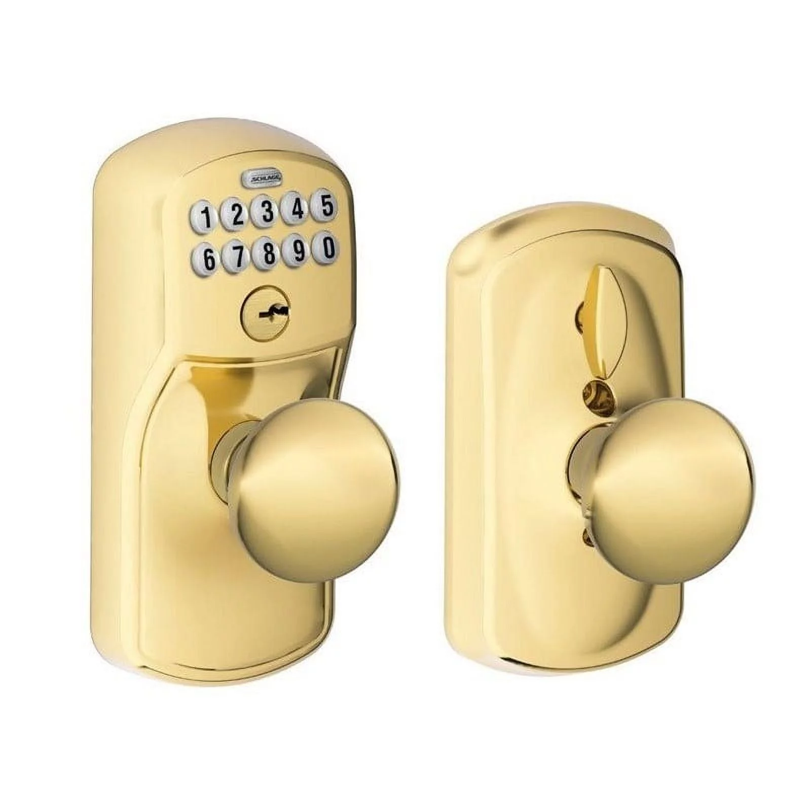 Schlage Fe595-Ply-Ply Plymouth Keypad Entry - Brass