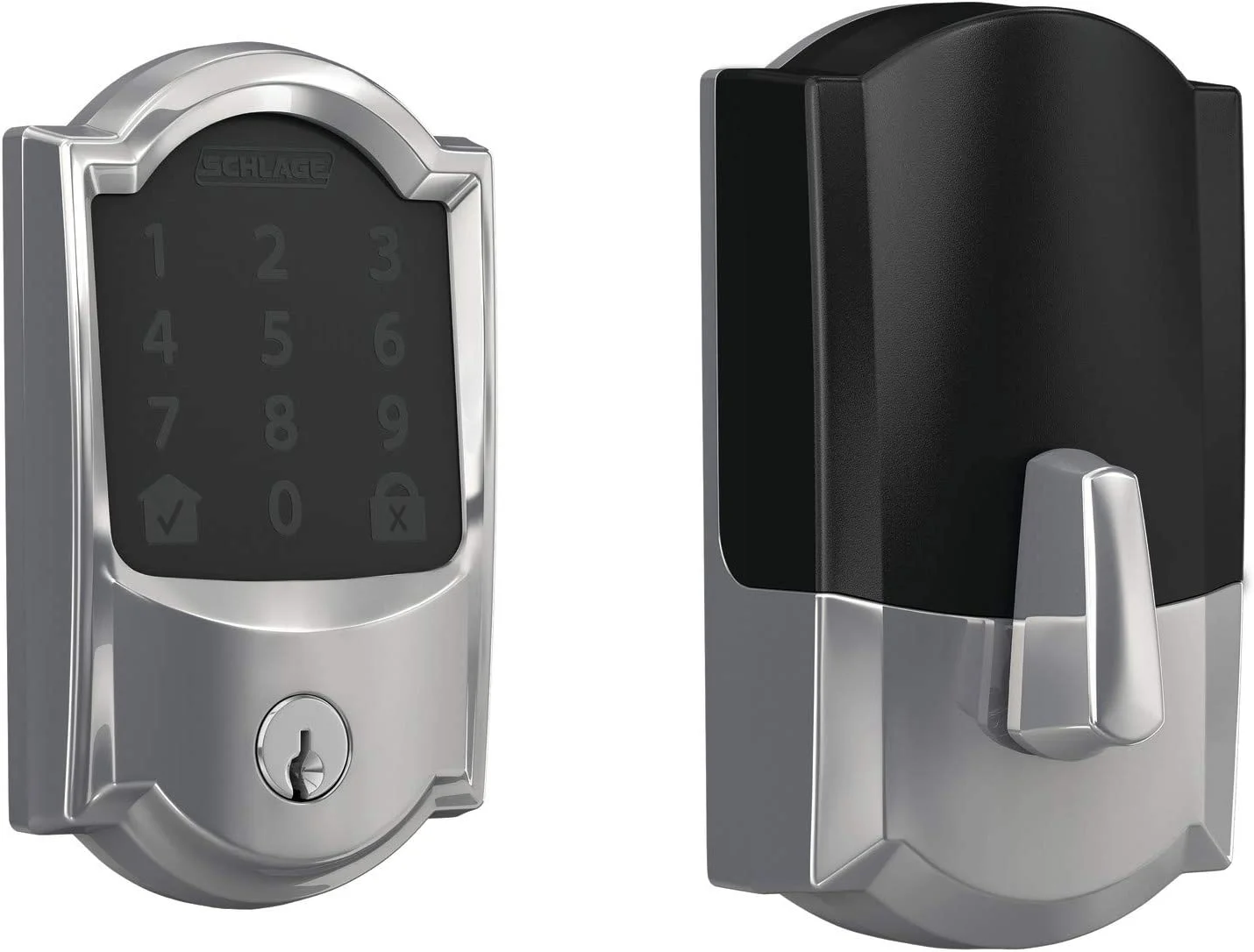 GOURE Encode Smart Wi-Fi Deadbolt with Century Trim in Matte Black