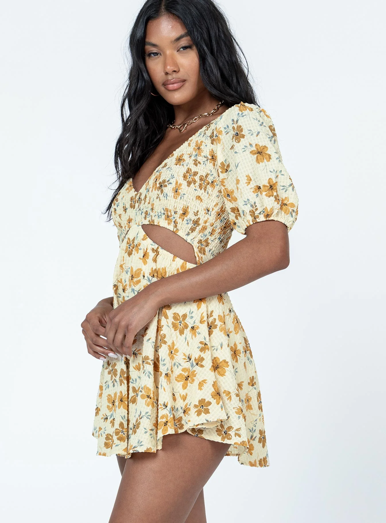 Leno Mini Dress Yellow