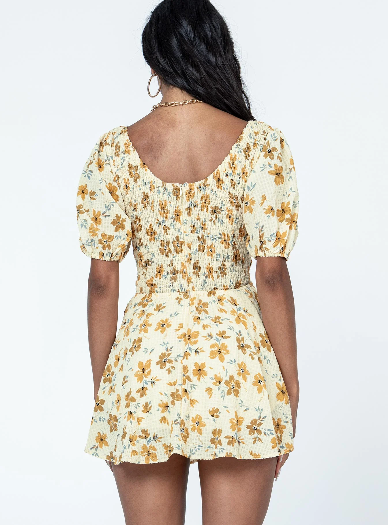 Leno Mini Dress Yellow