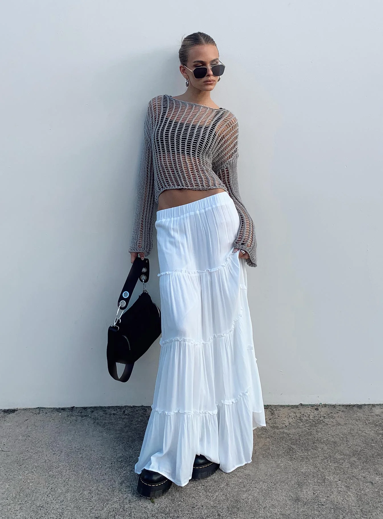 Miriah Maxi Skirt White