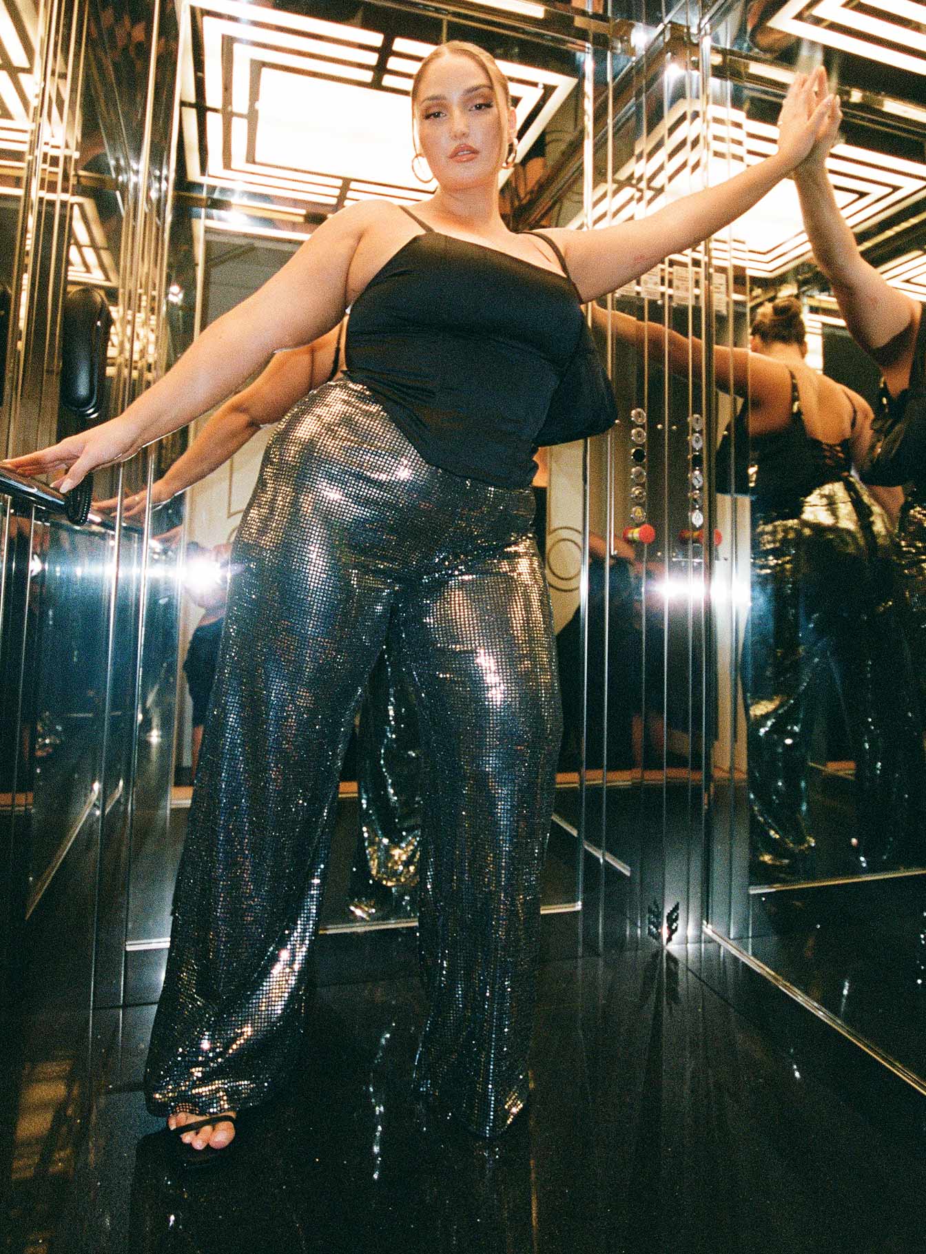 Nemara Pants Black / Silver Curve