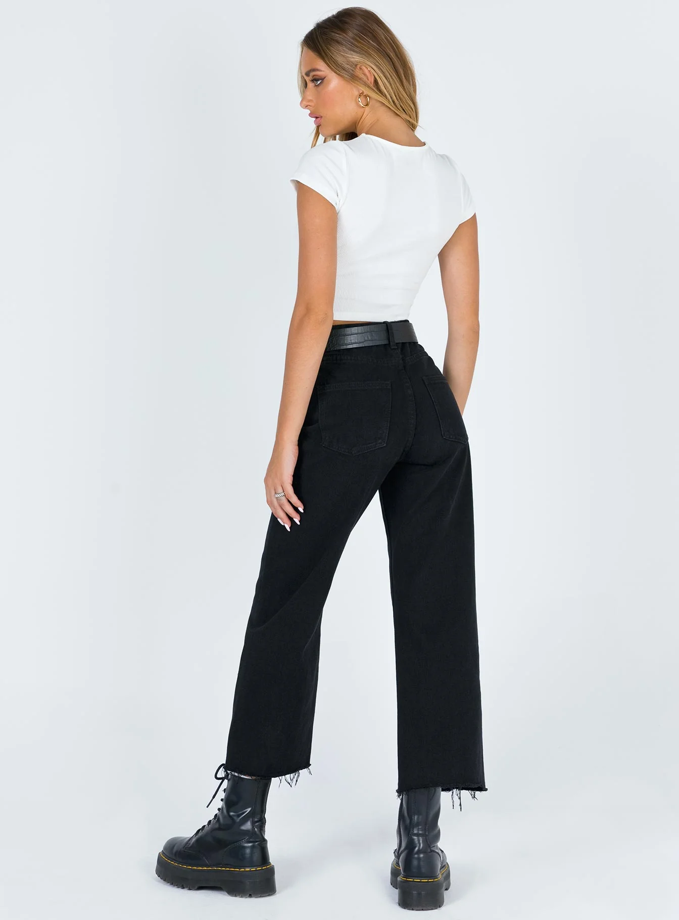 Ruby Cropped Jean Black Denim
