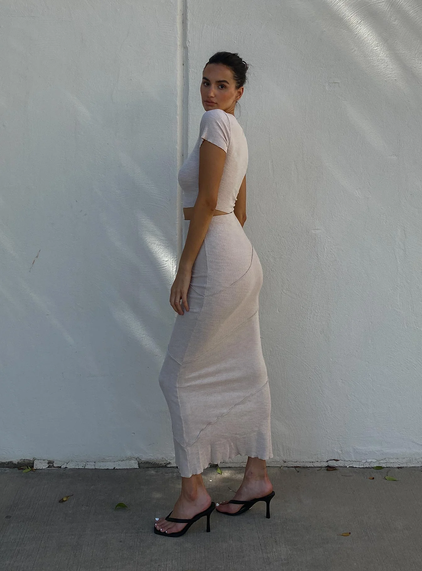 Oscar Maxi Skirt Beige