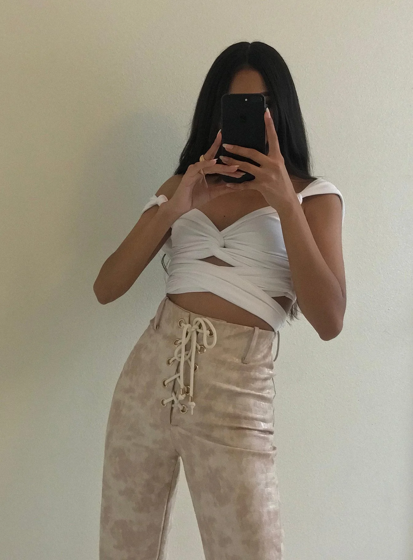 Porto Cervo Tie Up Crop White