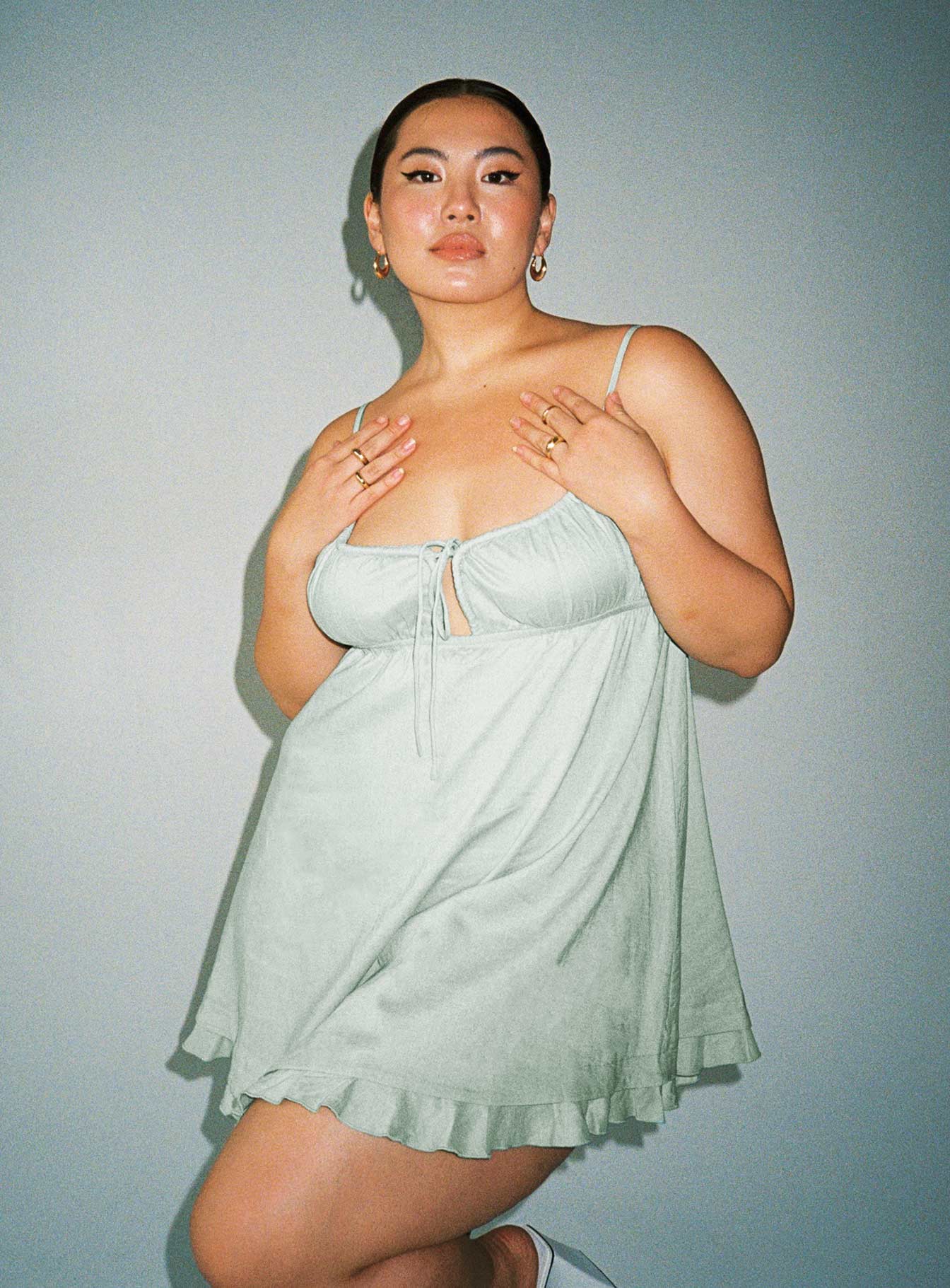 Empress Of Love Mini Dress Sage Curve