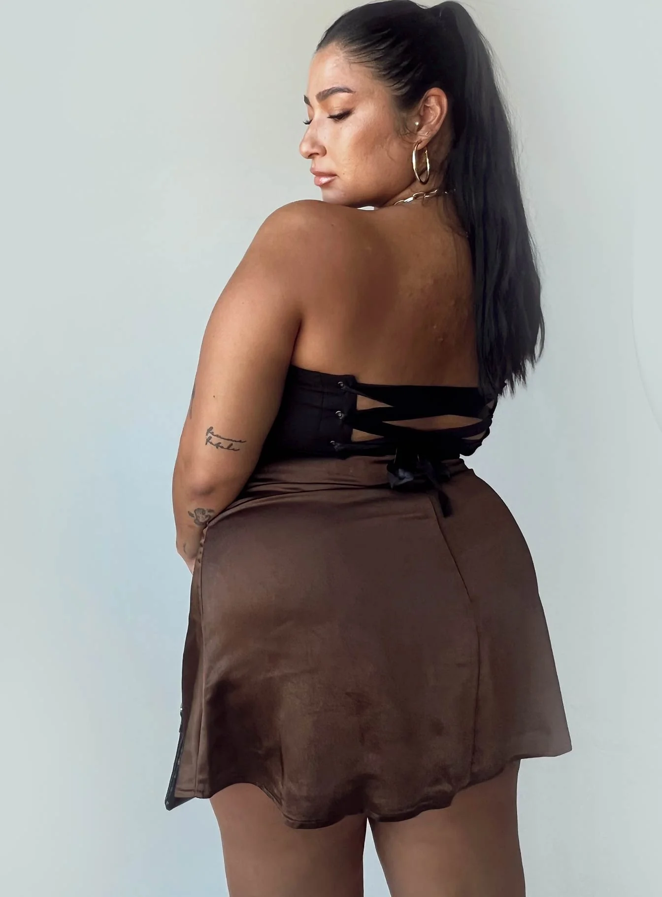 Jemima Mini Skirt Brown Curve