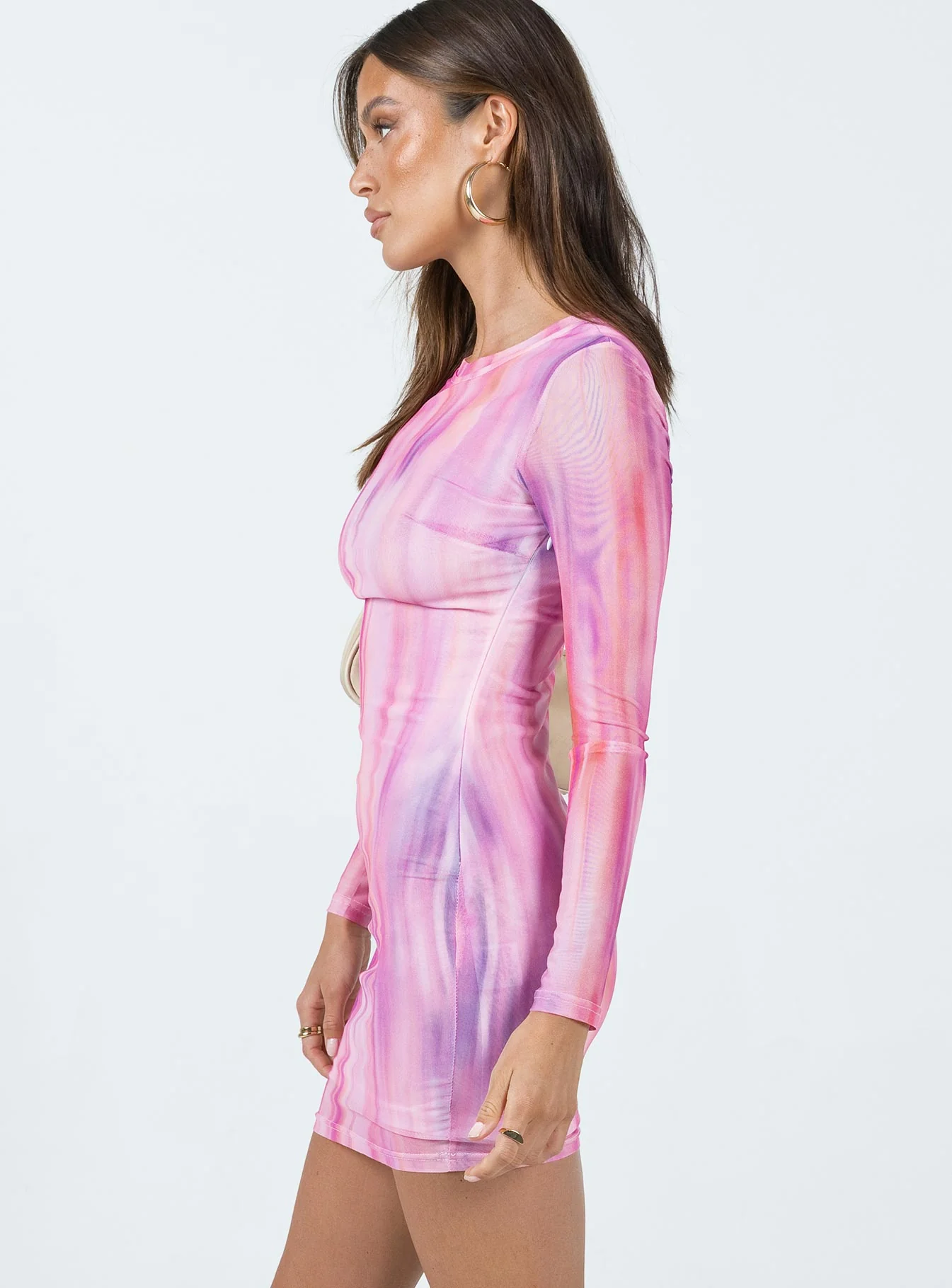 Barclay Long Sleeve Mini Dress Pink