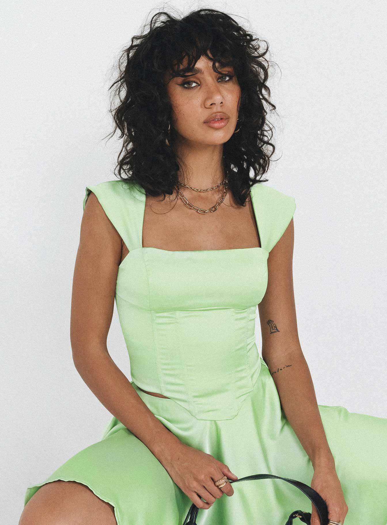 Cornell Satin Corset Green