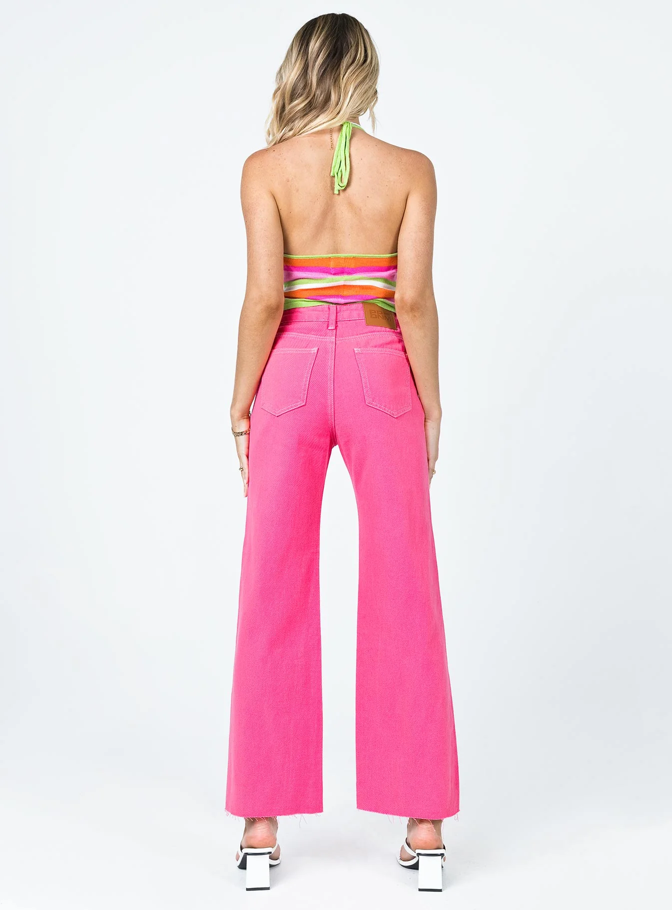 Popsicle Straight Leg Denim Jeans Pink