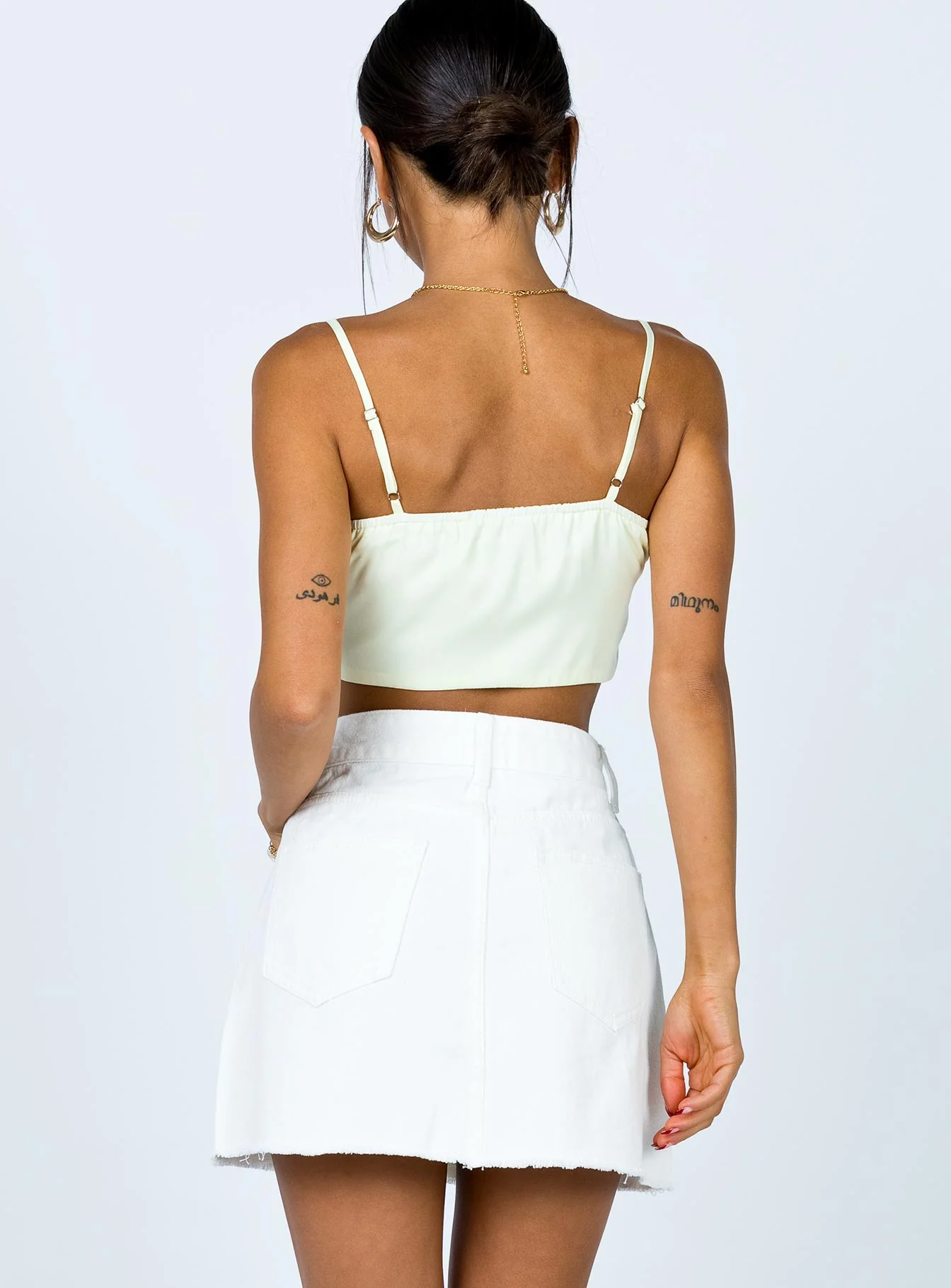 Hallie Denim Mini Skirt White