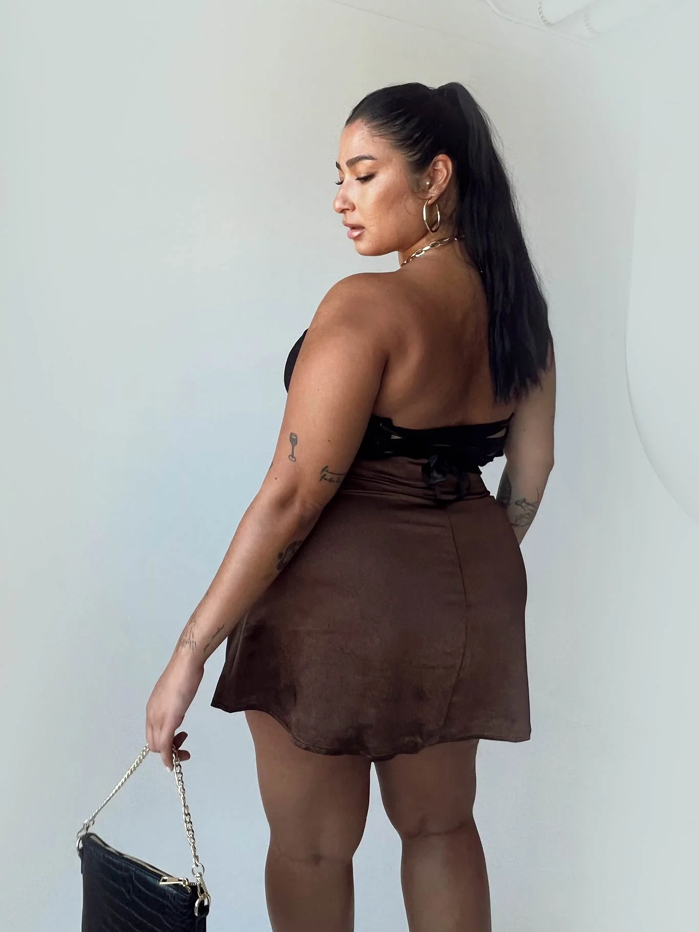 Jemima Mini Skirt Brown Curve