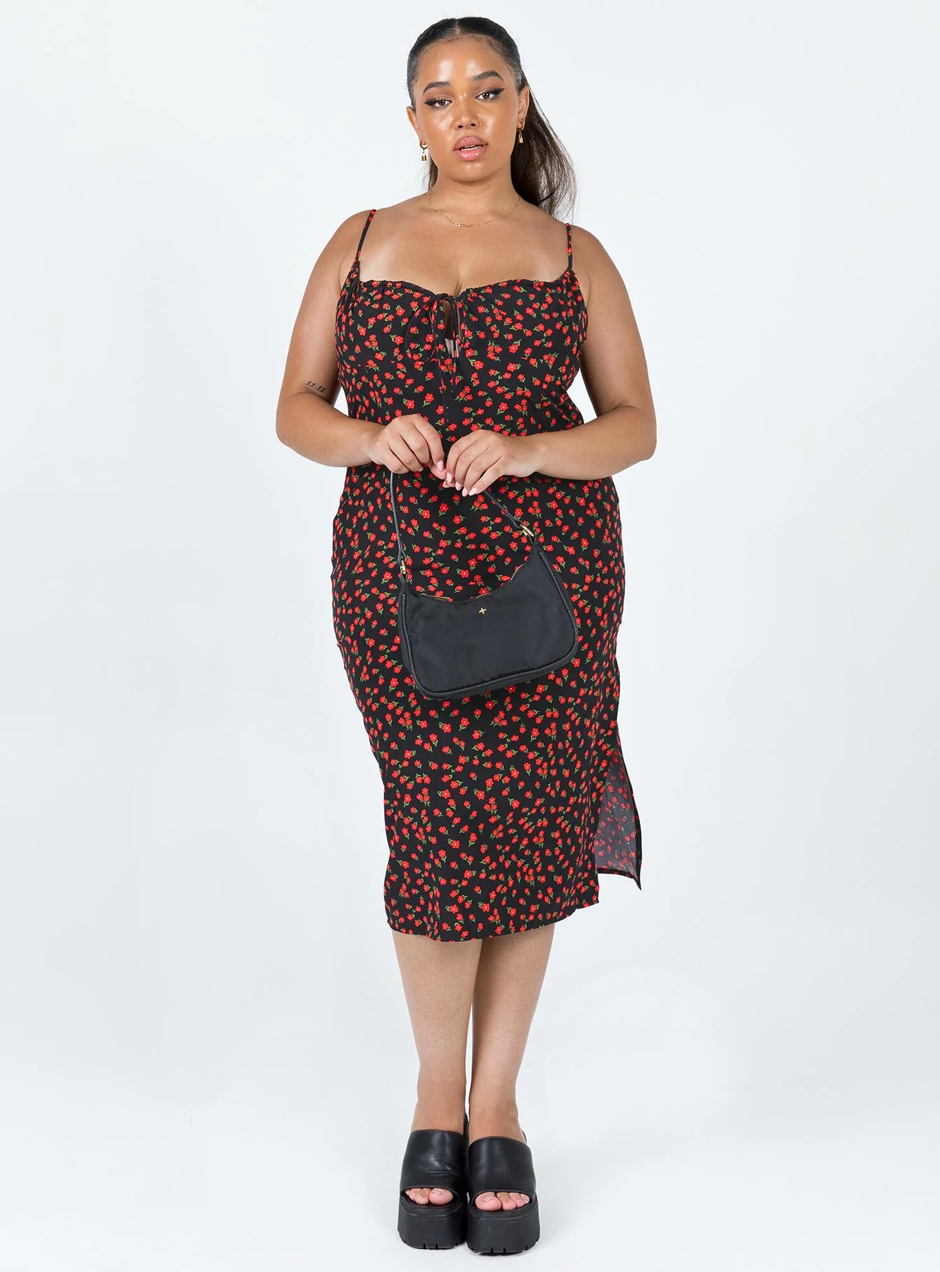 Noda Midi Dress Black Curve