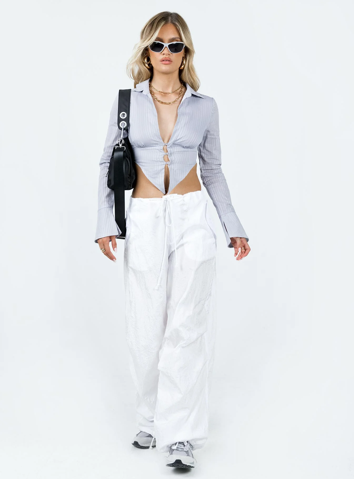 Down To Business Long Sleeve Top Grey