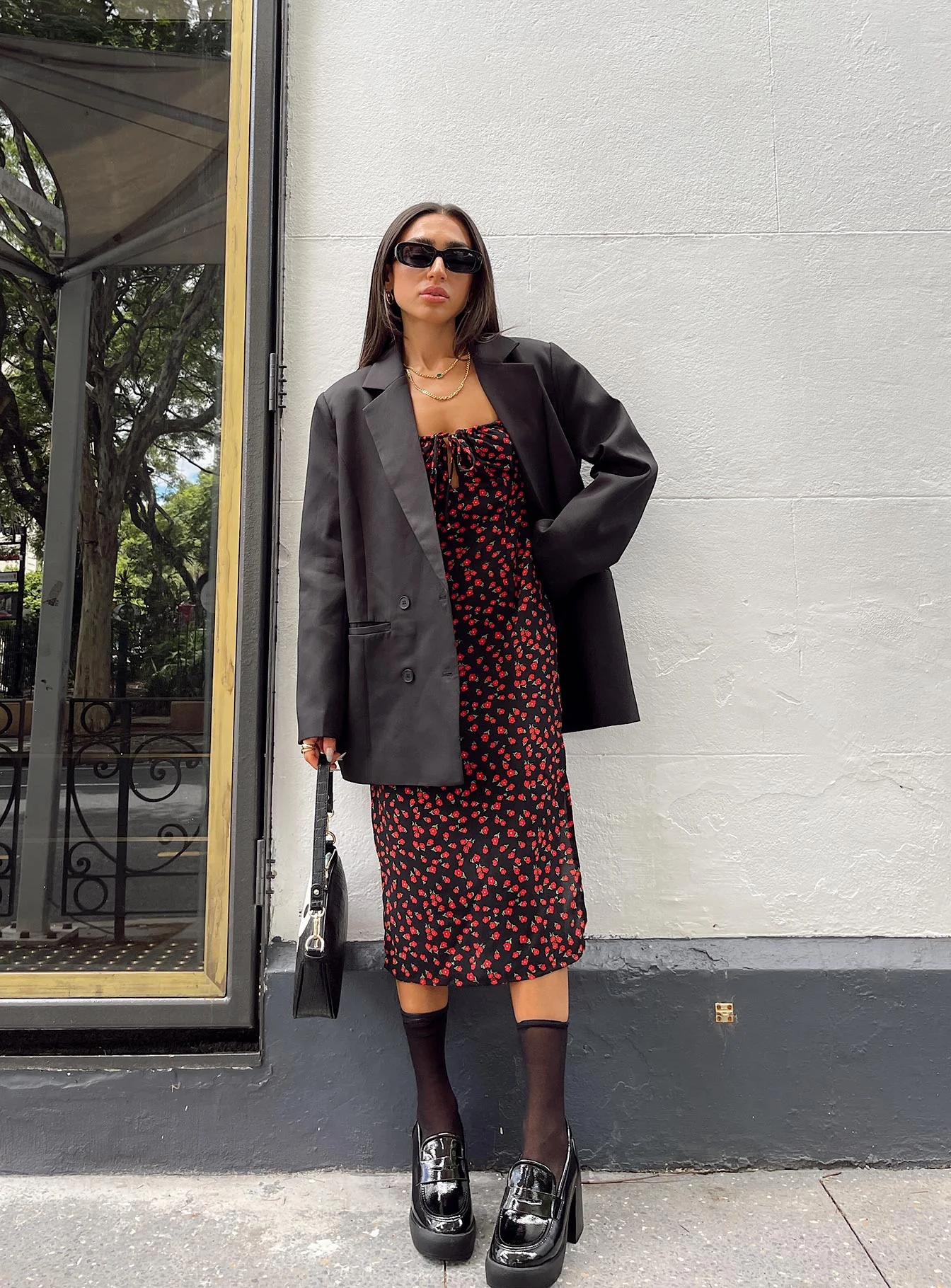 Noda Midi Dress Black/Red