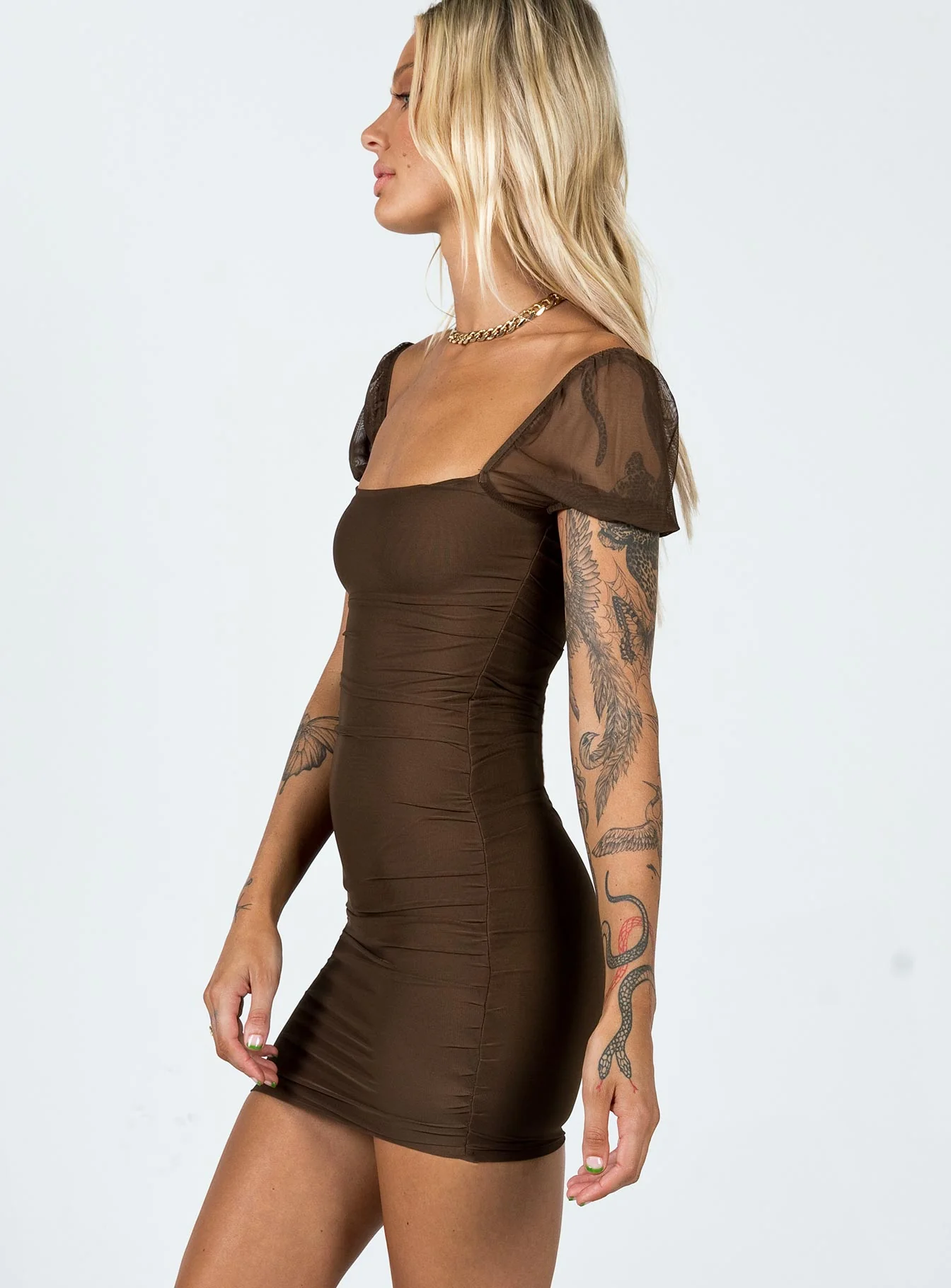 Charvi Mini Dress Brown