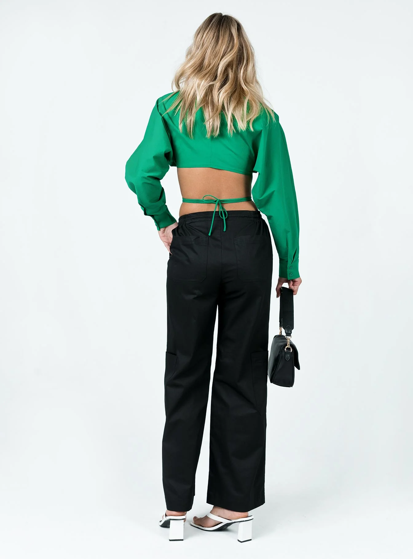 Jaya Elastic Cargo Pants Black